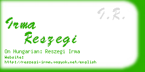 irma reszegi business card